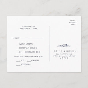 Carte Postale RSVP simple Floral Mountain