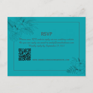 Carte postale RSVP Tropical Beach Boho Summer QR C