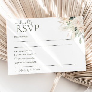 Carte postale RSVP Victoria pour mariage floral ve