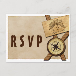 Carte postale RSVP vintage Adventure Wedding