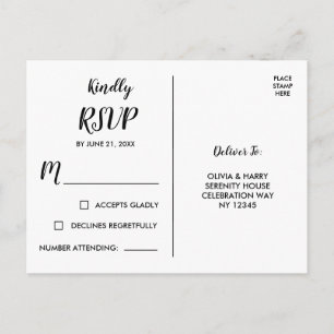 Carte postale RSVP Watercolor