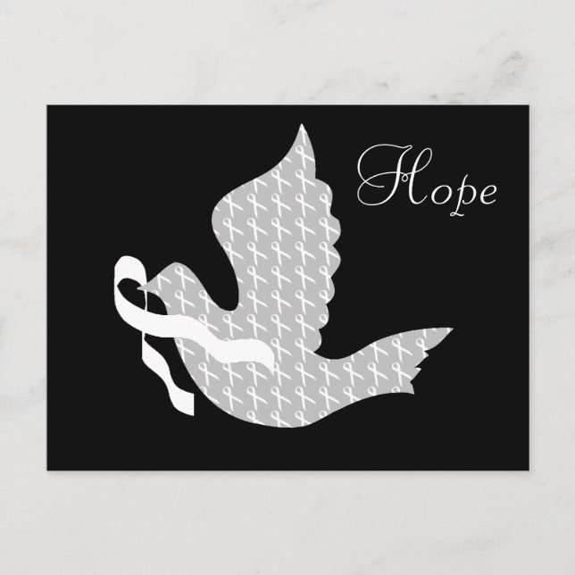 Carte Postale Ruban blanc Dove of Hope - Cancer du poumon (Devant)