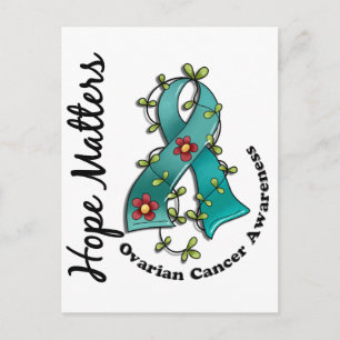 Carte Postale Ruban de fleurs 4 Hope Matters Cancer de l'ovaire