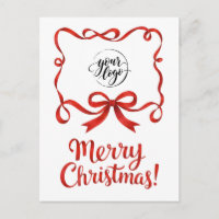Ruban de société de Noël rouge Chic Logo Script