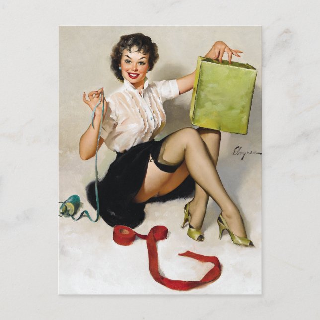 Carte Postale Ruban Pin Up (Devant)
