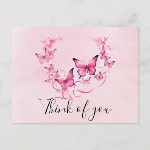 Carte Postale Ruban Rose de Sensibilisation au Cancer du Sein 