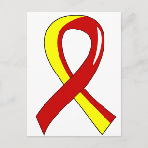 Carte Postale Ruban rouge jaune de l'hépatite C 3