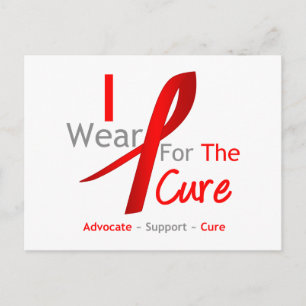 Carte Postale Ruban Rouge Je Porte Le Rouge Pour Le Cure