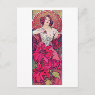 Carte Postale Ruby (Quatre Bijoux), Alphonse Mucha