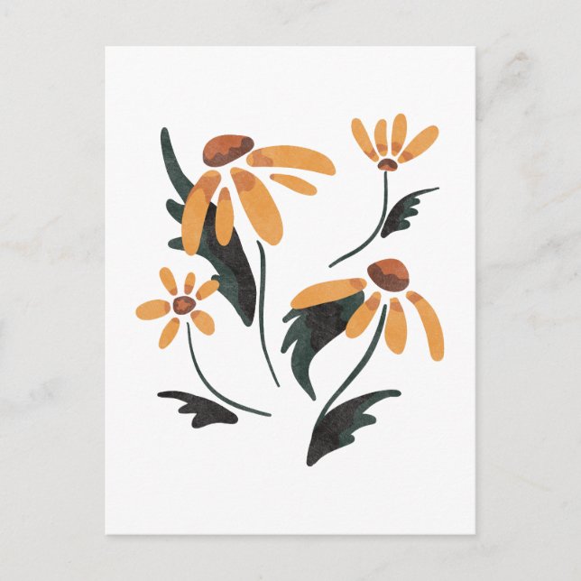 Carte Postale Rudbeckia Hirta Black-Eyed Susan Fleurs esthétique (Devant)