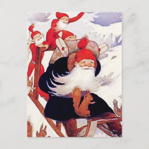 Carte Postale Rudolf Koivu « Promenade en traîneau des lutins »