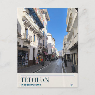 Carte Postale Rue blanche et volets bleus à Tétouan