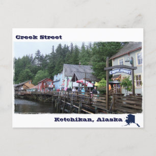 Carte Postale Rue Creek à Ketchikan Alaska Voyage Souvenir