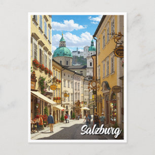 Carte Postale Rue de Salzbourg Autriche Voyage