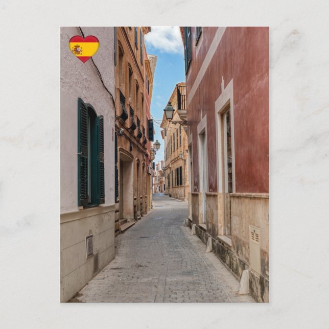 Carte Postale Rue étroite à Ciutadella - Menorca, Espagne (Devant)