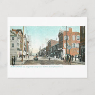 Carte Postale Rue King Street vintage, Alexandria, Virginie