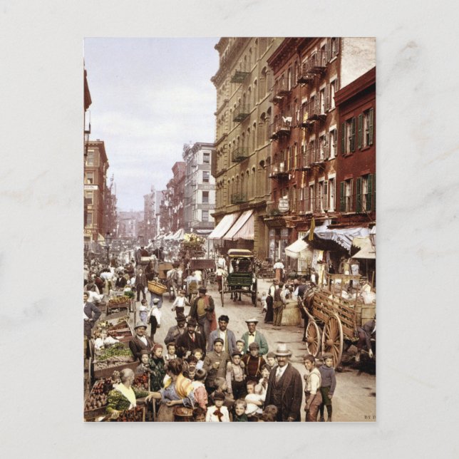 Carte Postale Rue Mulberry NYC vers 1900 (Devant)