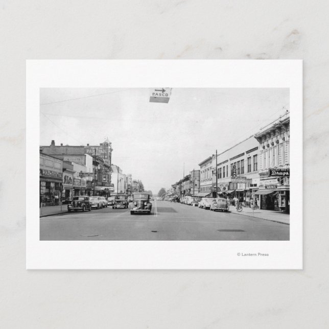 Carte Postale Rue principale à Walla Walla, WA Photographie (Devant)