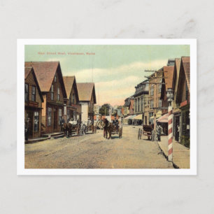 Carte Postale Rue Principale, Vinalhaven, Maine Style Vintage