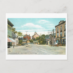Carte Postale Rue principale vintage, Northfield, Vermont