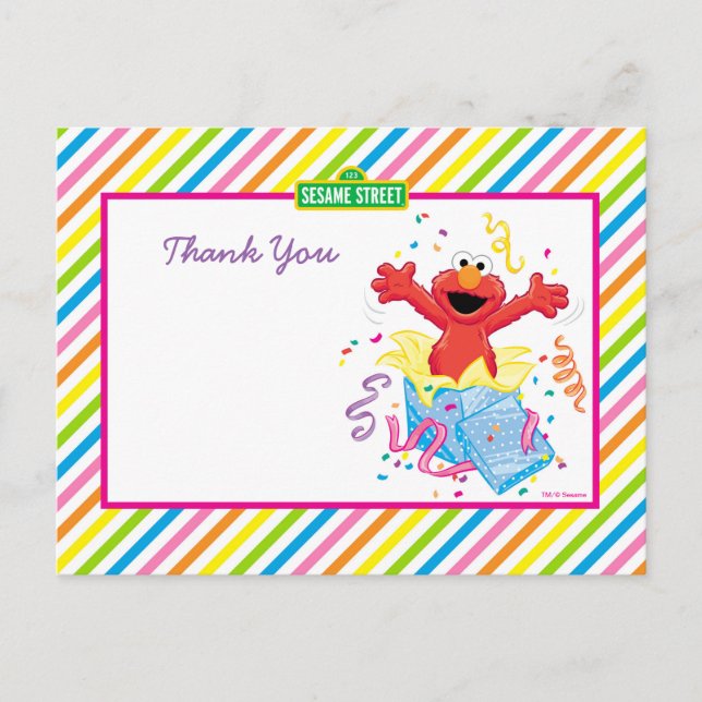 Carte Postale Rue Sésame | Elmo Fille d'anniversaire (Devant)