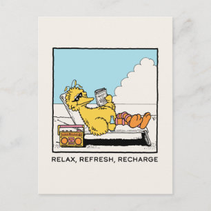 Carte Postale Rue Sésame   Gros Oiseau Se détendre Rafraîchir Re