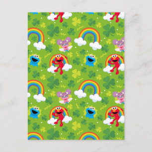 Carte Postale Rue Sésame Motif Trèfle et Arc-en-Ciel