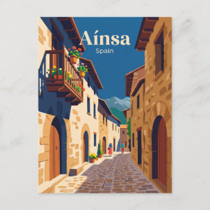Carte Postale Ruelle de la vieille ville d'Aínsa Espagne