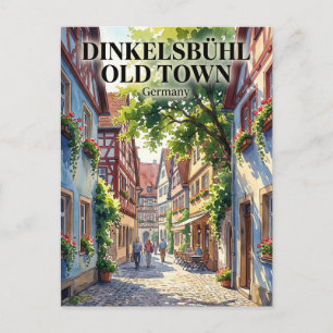 Carte Postale ruelle de la vieille ville de Dinkelsbühl Allemagn