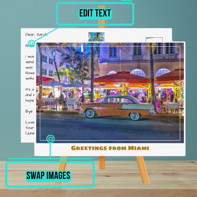 Carte Postale Rues de Miami Beach Floride (Please enjoy our postcard)