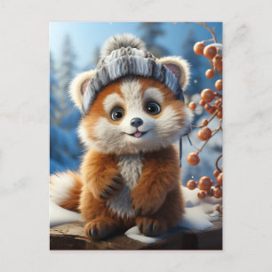 Carte Postale Rufus - Un adorable panda rouge