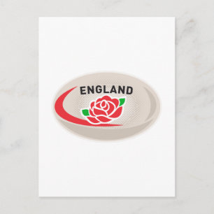 Carte Postale Rugby Ball Angleterre Rose anglais
