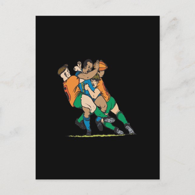 Carte Postale Rugby Tackle 2 (Devant)