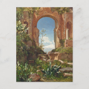 Carte Postale Ruines d'Aagaard Peinture Paysage du Mont Etna