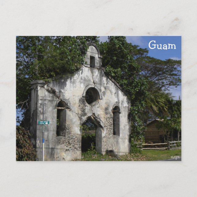Carte Postale Ruines de l'église Baptist de Guam (Devant)