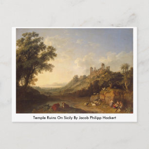 Carte Postale Ruines De Temple En Sicile Par Jacob Philipp Hacke