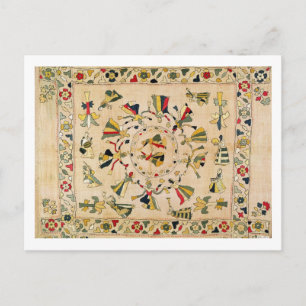 Carte Postale Rumal : square embroidery cover showing punjabi da