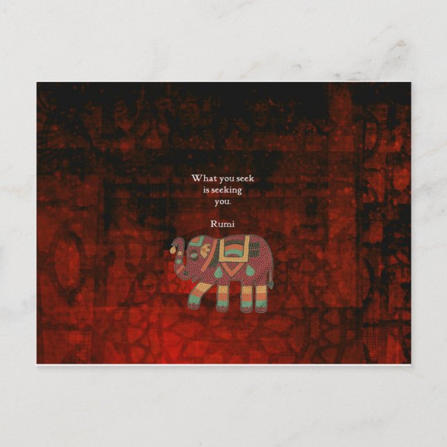 Carte Postale Rumi Inspirationnel Ce Que Vous Cherchez Citer (Devant)