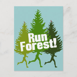 Carte Postale Run Forest, Protégez le Jour des terres
