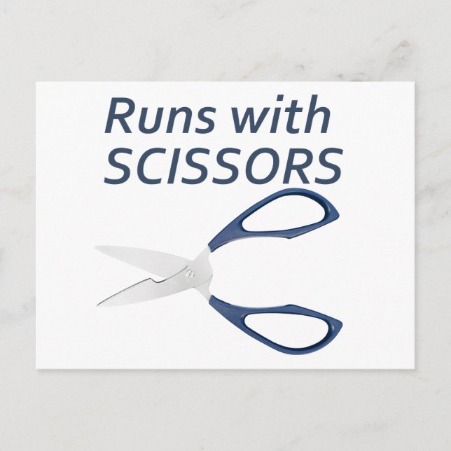 Carte Postale Runs avec scissors (Devant)