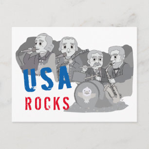 Carte Postale Rushmore Rock Band