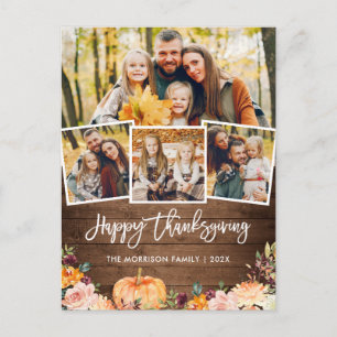 Carte Postale Russe Automne Citrouille Floral Thanksgiving Photo