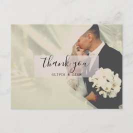 Carte Postale Russe Custom Photo Mariage Thankyou Postcard