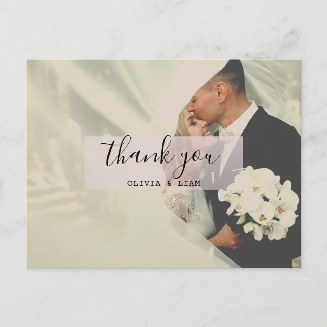 Carte Postale Russe Custom Photo Mariage Thankyou Postcard (Devant)