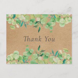Carte Postale Russe Kraft Eucalyptus Feuille Merci d'affaires