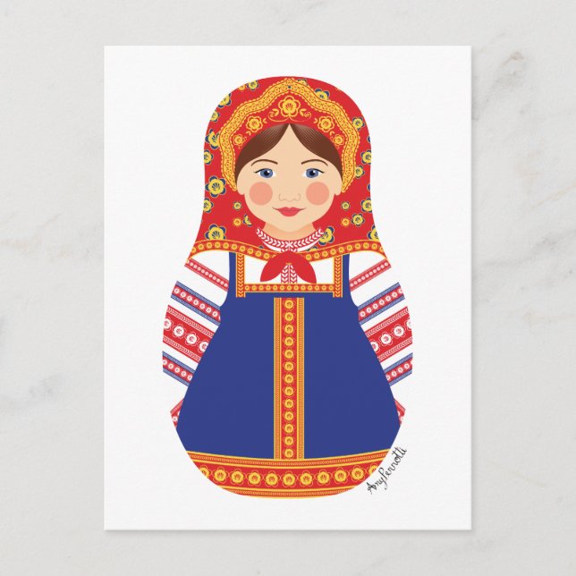 Carte postale russe Matryoshka (Devant)