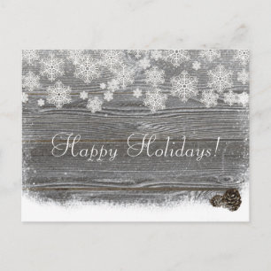 Carte postale Russe Winter Snowflakes & Pinecones