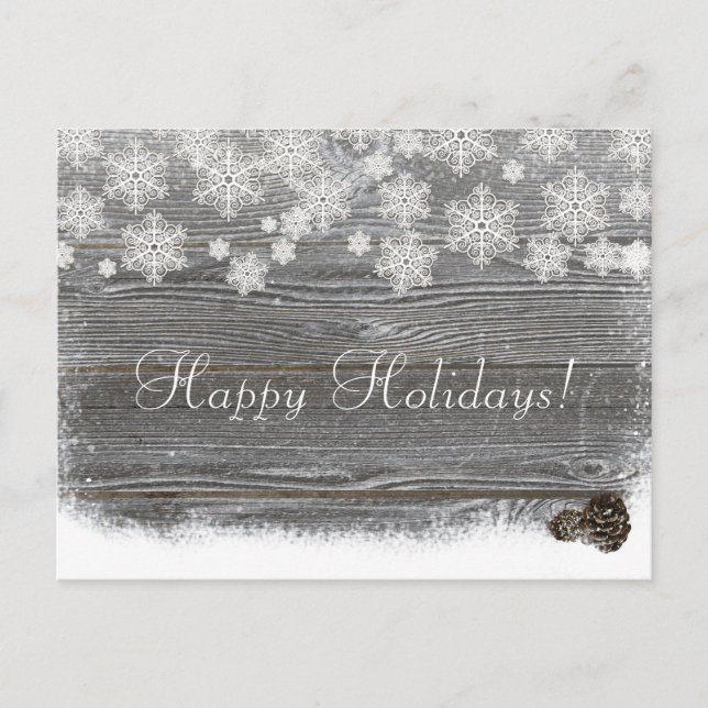 Carte postale Russe Winter Snowflakes & Pinecones (Devant)