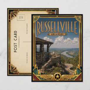 Carte Postale Russellville Arkansas Art Déco Vintage Âge d'Or