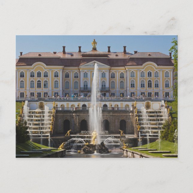 Carte Postale Russia, Saint-Pétersbourg, Peterhof, Grand Palace (Devant)